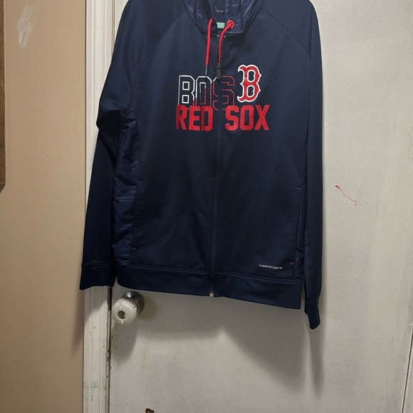 Boston Red Sox men’s large ThermaBase Navy zip up sweatshirt hooded - Picture 3 of 5